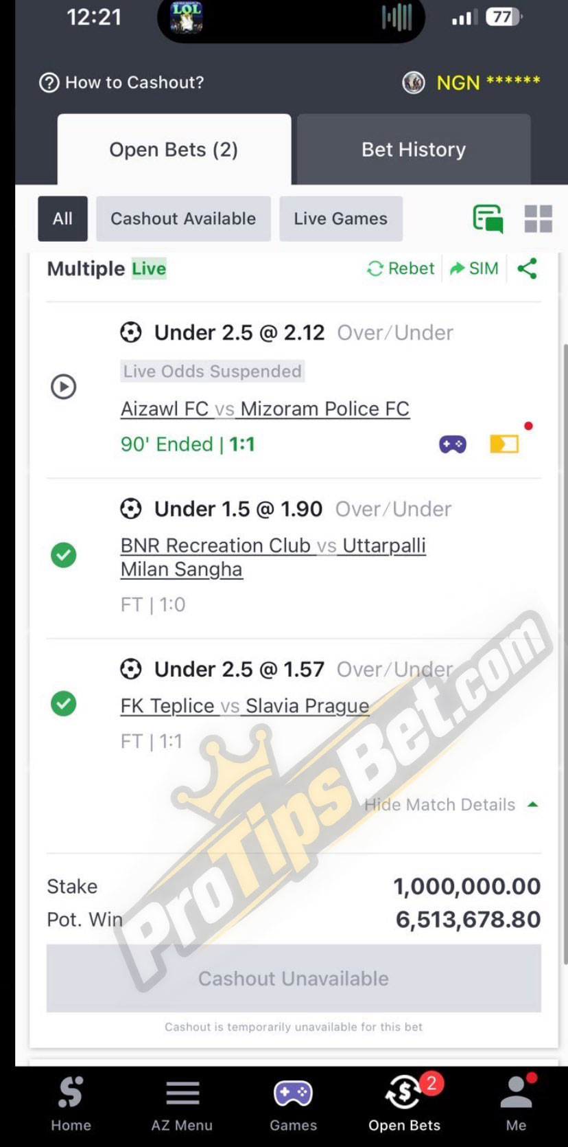 17/09/2026 | 6,513,678 NGN Live Multiple Win - winning ticket @6.32