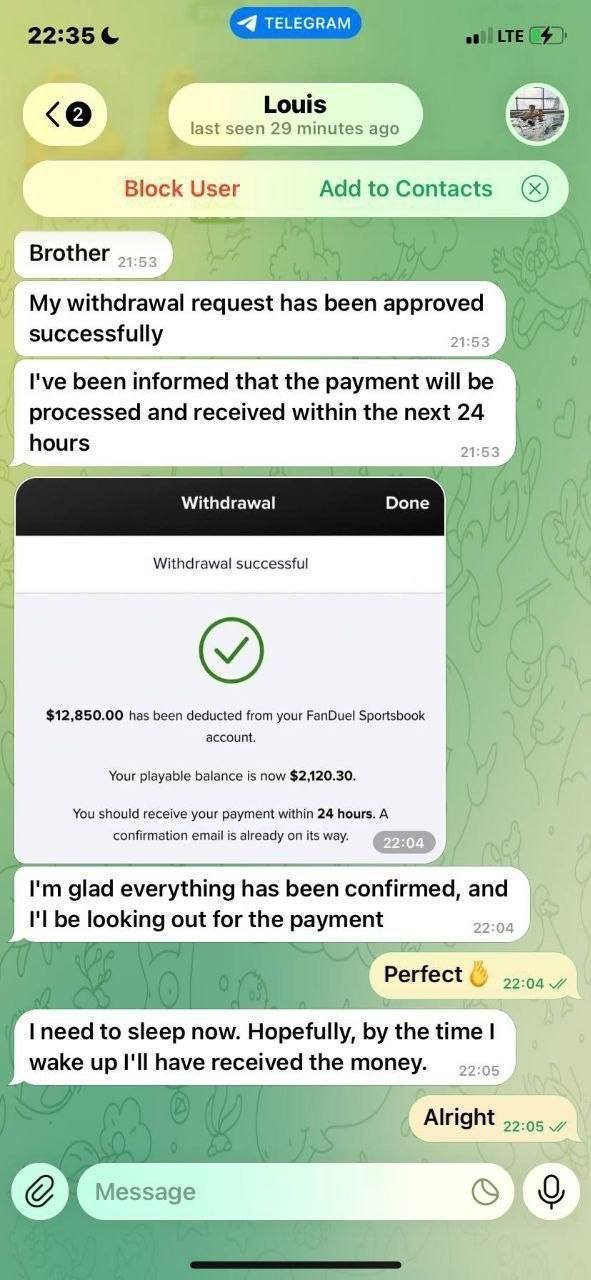 Happy Client After Big Win – Winnings Withdrawn on August 30 - winning ticket @100